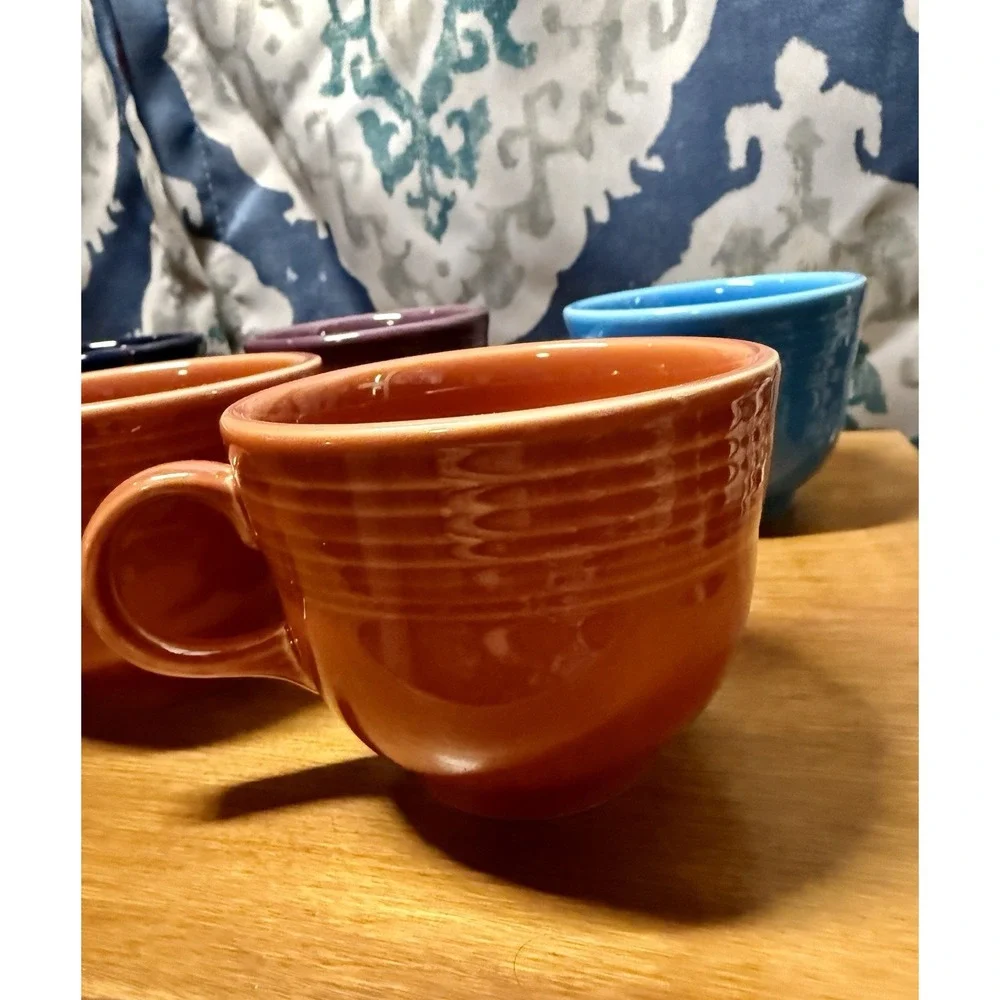 Vintage‎ Fiestawear: 6  Tea Cups Blue, Purple, Orange